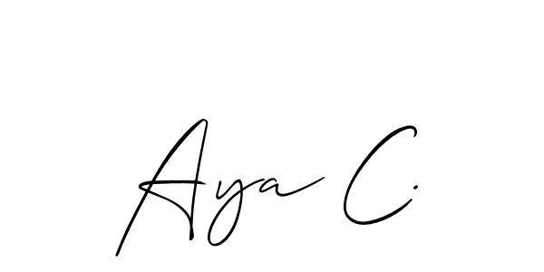 Make a short Aya C. signature style. Manage your documents anywhere anytime using Allison_Script. Create and add eSignatures, submit forms, share and send files easily. Aya C. signature style 2 images and pictures png