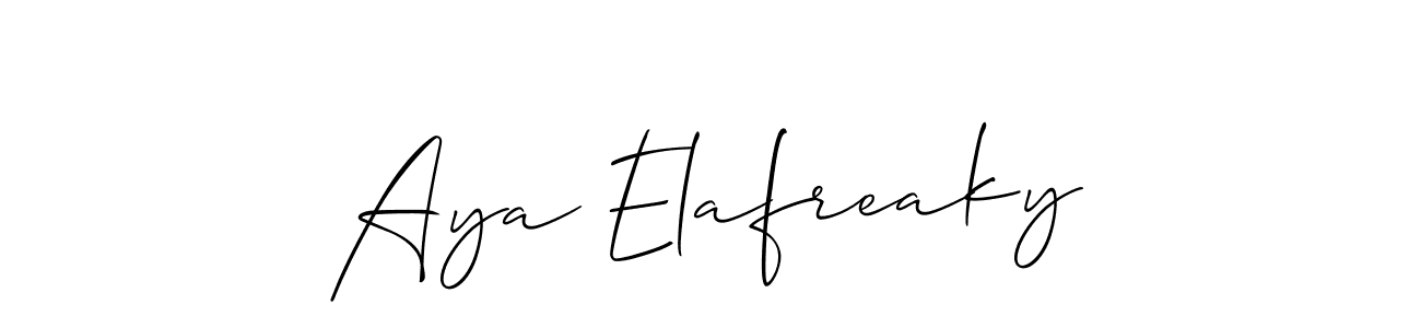Also we have Aya Elafreaky name is the best signature style. Create professional handwritten signature collection using Allison_Script autograph style. Aya Elafreaky signature style 2 images and pictures png