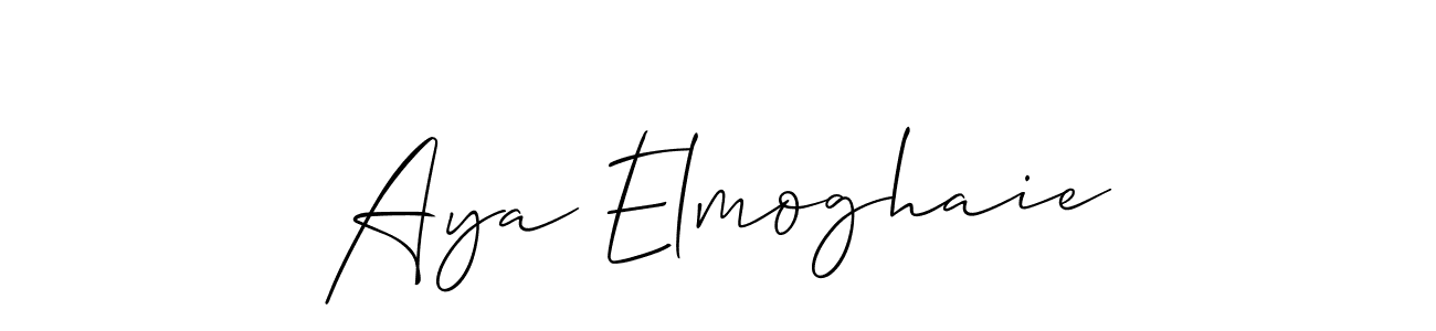 if you are searching for the best signature style for your name Aya Elmoghaie. so please give up your signature search. here we have designed multiple signature styles  using Allison_Script. Aya Elmoghaie signature style 2 images and pictures png