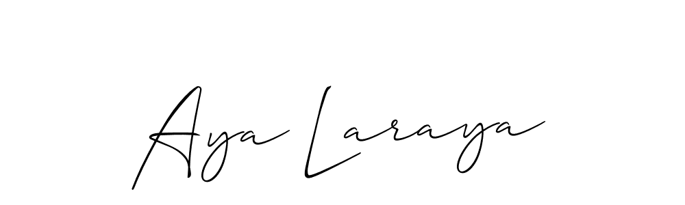 The best way (Allison_Script) to make a short signature is to pick only two or three words in your name. The name Aya Laraya include a total of six letters. For converting this name. Aya Laraya signature style 2 images and pictures png