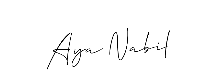 if you are searching for the best signature style for your name Aya Nabil. so please give up your signature search. here we have designed multiple signature styles  using Allison_Script. Aya Nabil signature style 2 images and pictures png
