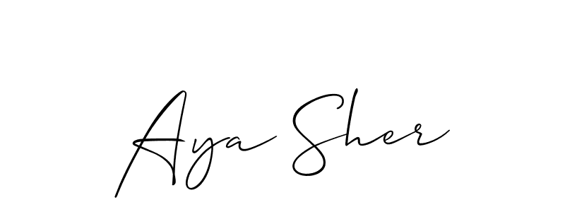 Best and Professional Signature Style for Aya Sher. Allison_Script Best Signature Style Collection. Aya Sher signature style 2 images and pictures png