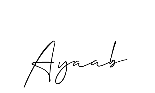 How to make Ayaab name signature. Use Allison_Script style for creating short signs online. This is the latest handwritten sign. Ayaab signature style 2 images and pictures png
