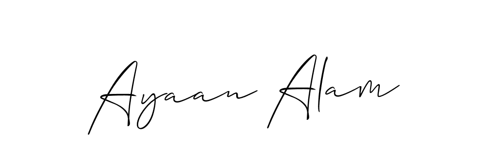 It looks lik you need a new signature style for name Ayaan Alam. Design unique handwritten (Allison_Script) signature with our free signature maker in just a few clicks. Ayaan Alam signature style 2 images and pictures png