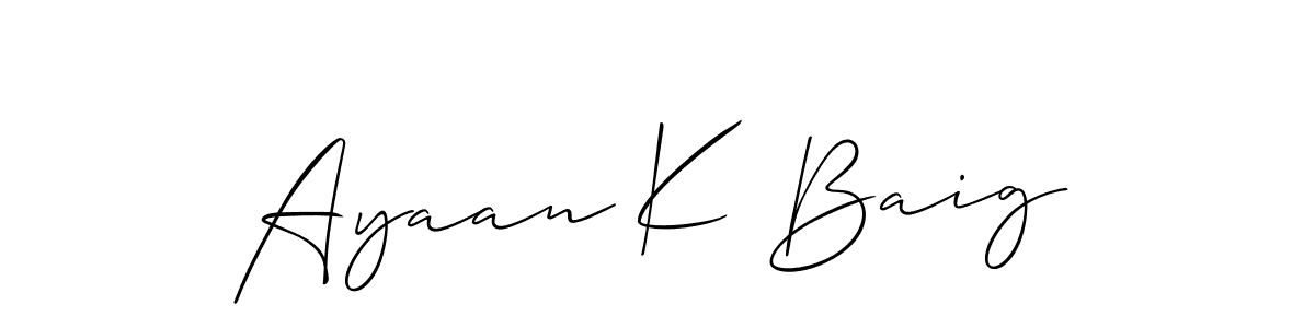Ayaan K Baig stylish signature style. Best Handwritten Sign (Allison_Script) for my name. Handwritten Signature Collection Ideas for my name Ayaan K Baig. Ayaan K Baig signature style 2 images and pictures png