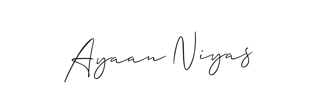 You can use this online signature creator to create a handwritten signature for the name Ayaan Niyas. This is the best online autograph maker. Ayaan Niyas signature style 2 images and pictures png