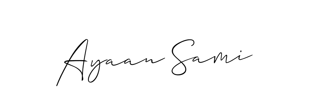 Ayaan Sami stylish signature style. Best Handwritten Sign (Allison_Script) for my name. Handwritten Signature Collection Ideas for my name Ayaan Sami. Ayaan Sami signature style 2 images and pictures png