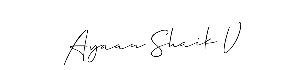 It looks lik you need a new signature style for name Ayaan Shaik V. Design unique handwritten (Allison_Script) signature with our free signature maker in just a few clicks. Ayaan Shaik V signature style 2 images and pictures png