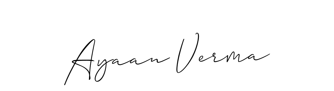 Design your own signature with our free online signature maker. With this signature software, you can create a handwritten (Allison_Script) signature for name Ayaan Verma. Ayaan Verma signature style 2 images and pictures png