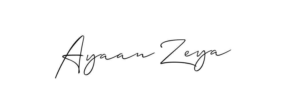 The best way (Allison_Script) to make a short signature is to pick only two or three words in your name. The name Ayaan Zeya include a total of six letters. For converting this name. Ayaan Zeya signature style 2 images and pictures png