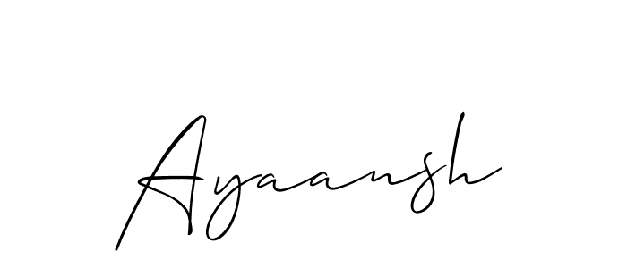 Make a beautiful signature design for name Ayaansh. With this signature (Allison_Script) style, you can create a handwritten signature for free. Ayaansh signature style 2 images and pictures png