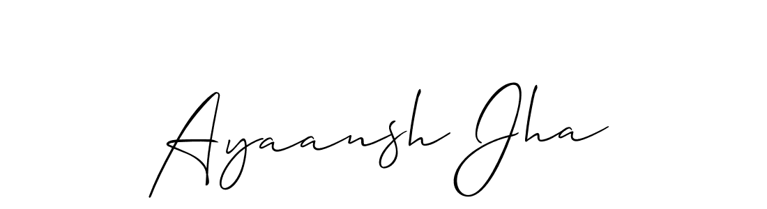 You should practise on your own different ways (Allison_Script) to write your name (Ayaansh Jha) in signature. don't let someone else do it for you. Ayaansh Jha signature style 2 images and pictures png