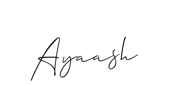 Design your own signature with our free online signature maker. With this signature software, you can create a handwritten (Allison_Script) signature for name Ayaash. Ayaash signature style 2 images and pictures png