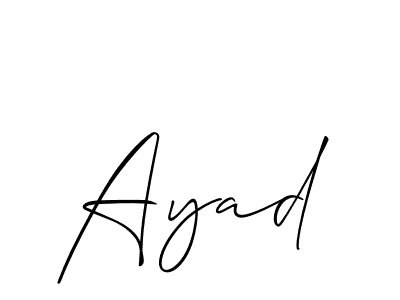 Use a signature maker to create a handwritten signature online. With this signature software, you can design (Allison_Script) your own signature for name Ayad. Ayad signature style 2 images and pictures png