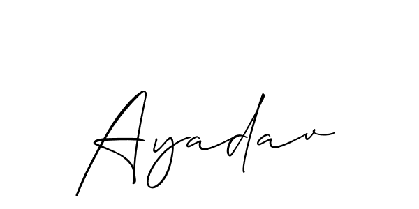 Also You can easily find your signature by using the search form. We will create Ayadav name handwritten signature images for you free of cost using Allison_Script sign style. Ayadav signature style 2 images and pictures png