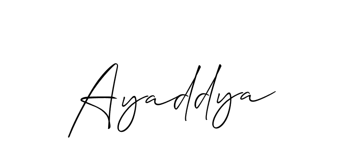 Allison_Script is a professional signature style that is perfect for those who want to add a touch of class to their signature. It is also a great choice for those who want to make their signature more unique. Get Ayaddya name to fancy signature for free. Ayaddya signature style 2 images and pictures png