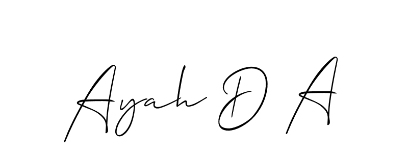 Also You can easily find your signature by using the search form. We will create Ayah D A name handwritten signature images for you free of cost using Allison_Script sign style. Ayah D A signature style 2 images and pictures png