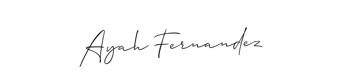 How to make Ayah Fernandez name signature. Use Allison_Script style for creating short signs online. This is the latest handwritten sign. Ayah Fernandez signature style 2 images and pictures png