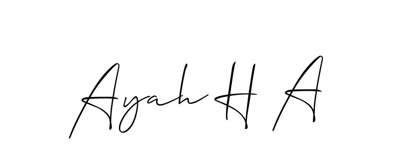 You can use this online signature creator to create a handwritten signature for the name Ayah H A. This is the best online autograph maker. Ayah H A signature style 2 images and pictures png