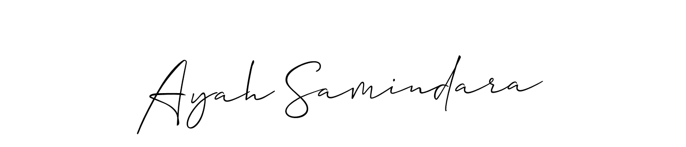 Ayah Samindara stylish signature style. Best Handwritten Sign (Allison_Script) for my name. Handwritten Signature Collection Ideas for my name Ayah Samindara. Ayah Samindara signature style 2 images and pictures png