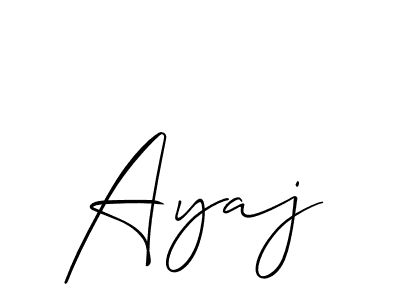 The best way (Allison_Script) to make a short signature is to pick only two or three words in your name. The name Ayaj include a total of six letters. For converting this name. Ayaj signature style 2 images and pictures png