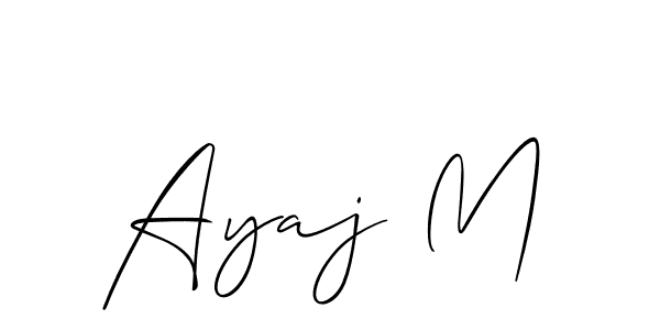 if you are searching for the best signature style for your name Ayaj M. so please give up your signature search. here we have designed multiple signature styles  using Allison_Script. Ayaj M signature style 2 images and pictures png