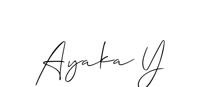 The best way (Allison_Script) to make a short signature is to pick only two or three words in your name. The name Ayaka Y include a total of six letters. For converting this name. Ayaka Y signature style 2 images and pictures png