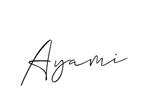 Design your own signature with our free online signature maker. With this signature software, you can create a handwritten (Allison_Script) signature for name Ayami. Ayami signature style 2 images and pictures png