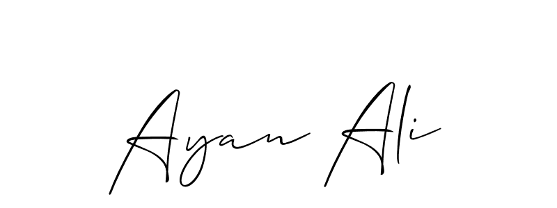 The best way (Allison_Script) to make a short signature is to pick only two or three words in your name. The name Ayan Ali include a total of six letters. For converting this name. Ayan Ali signature style 2 images and pictures png