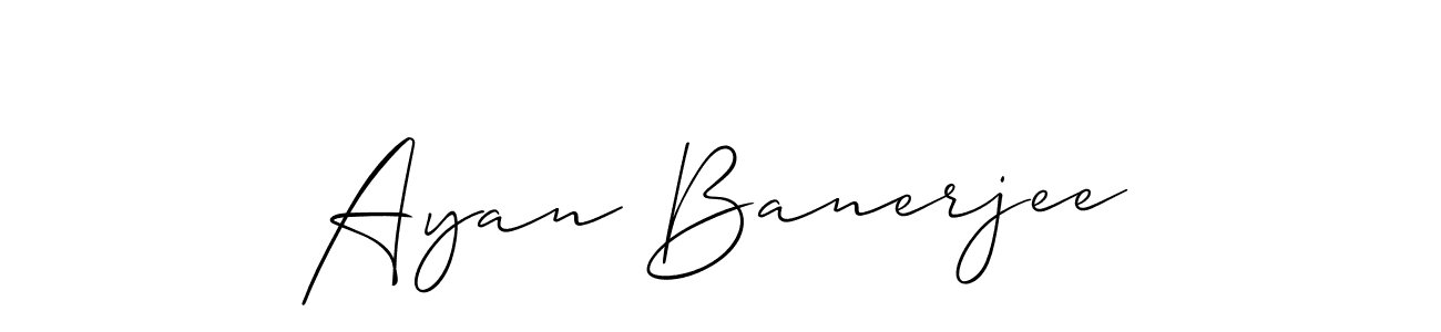 Use a signature maker to create a handwritten signature online. With this signature software, you can design (Allison_Script) your own signature for name Ayan Banerjee. Ayan Banerjee signature style 2 images and pictures png