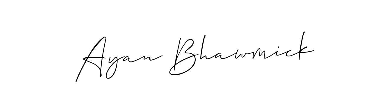 Ayan Bhawmick stylish signature style. Best Handwritten Sign (Allison_Script) for my name. Handwritten Signature Collection Ideas for my name Ayan Bhawmick. Ayan Bhawmick signature style 2 images and pictures png