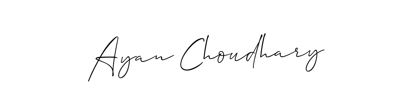 Create a beautiful signature design for name Ayan Choudhary. With this signature (Allison_Script) fonts, you can make a handwritten signature for free. Ayan Choudhary signature style 2 images and pictures png