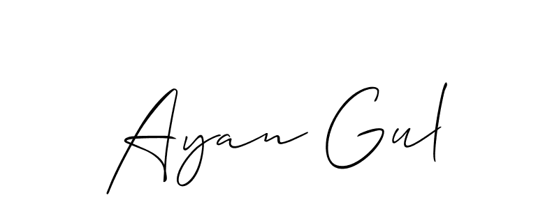 Ayan Gul stylish signature style. Best Handwritten Sign (Allison_Script) for my name. Handwritten Signature Collection Ideas for my name Ayan Gul. Ayan Gul signature style 2 images and pictures png