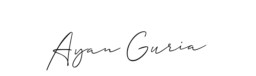 How to make Ayan Guria signature? Allison_Script is a professional autograph style. Create handwritten signature for Ayan Guria name. Ayan Guria signature style 2 images and pictures png