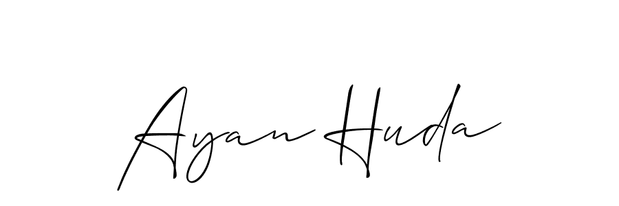 Allison_Script is a professional signature style that is perfect for those who want to add a touch of class to their signature. It is also a great choice for those who want to make their signature more unique. Get Ayan Huda name to fancy signature for free. Ayan Huda signature style 2 images and pictures png