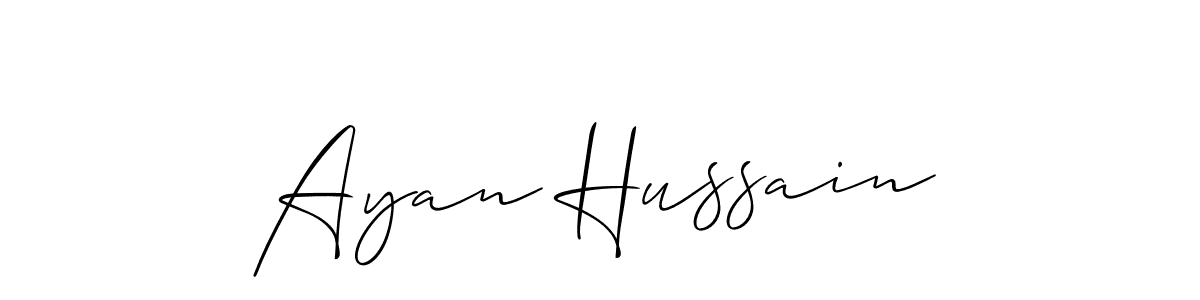 Create a beautiful signature design for name Ayan Hussain. With this signature (Allison_Script) fonts, you can make a handwritten signature for free. Ayan Hussain signature style 2 images and pictures png