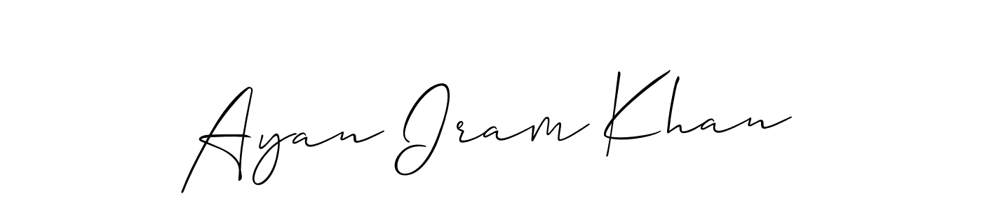 How to make Ayan Iram Khan signature? Allison_Script is a professional autograph style. Create handwritten signature for Ayan Iram Khan name. Ayan Iram Khan signature style 2 images and pictures png