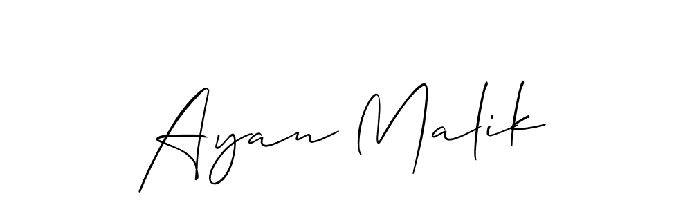 Design your own signature with our free online signature maker. With this signature software, you can create a handwritten (Allison_Script) signature for name Ayan Malik. Ayan Malik signature style 2 images and pictures png