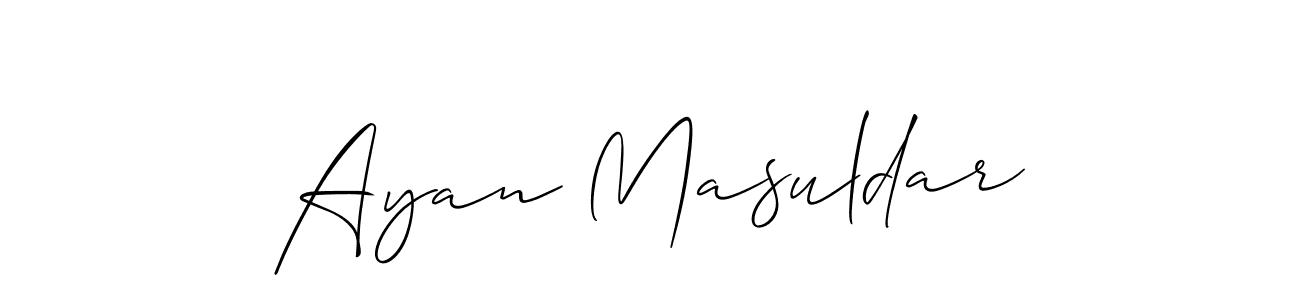 Make a short Ayan Masuldar signature style. Manage your documents anywhere anytime using Allison_Script. Create and add eSignatures, submit forms, share and send files easily. Ayan Masuldar signature style 2 images and pictures png