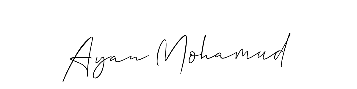 How to make Ayan Mohamud signature? Allison_Script is a professional autograph style. Create handwritten signature for Ayan Mohamud name. Ayan Mohamud signature style 2 images and pictures png