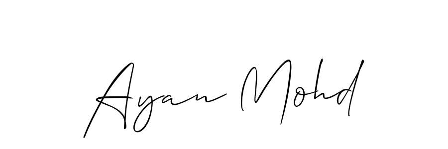 Also we have Ayan Mohd name is the best signature style. Create professional handwritten signature collection using Allison_Script autograph style. Ayan Mohd signature style 2 images and pictures png