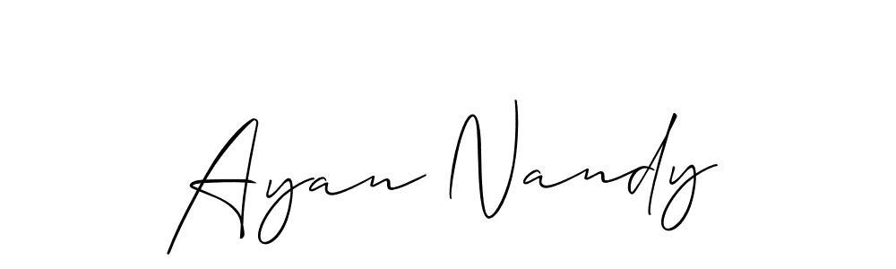 How to make Ayan Nandy name signature. Use Allison_Script style for creating short signs online. This is the latest handwritten sign. Ayan Nandy signature style 2 images and pictures png