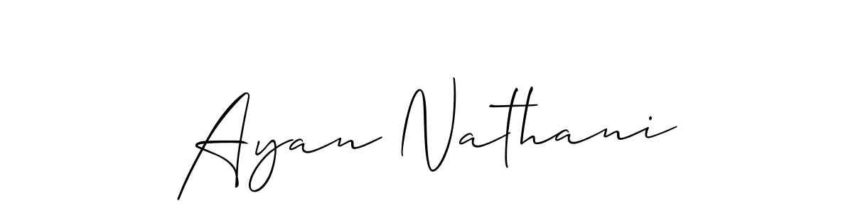 Make a beautiful signature design for name Ayan Nathani. With this signature (Allison_Script) style, you can create a handwritten signature for free. Ayan Nathani signature style 2 images and pictures png