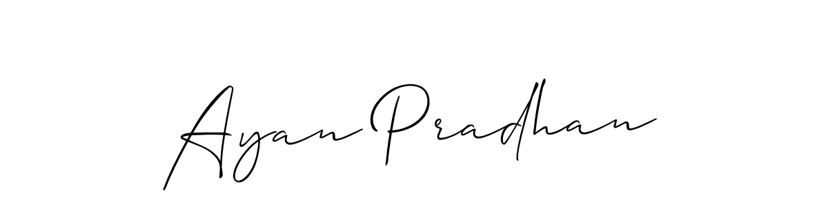 if you are searching for the best signature style for your name Ayan Pradhan. so please give up your signature search. here we have designed multiple signature styles  using Allison_Script. Ayan Pradhan signature style 2 images and pictures png