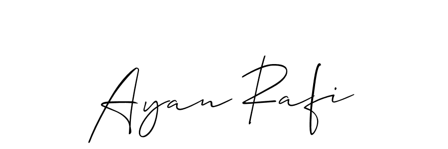Make a short Ayan Rafi signature style. Manage your documents anywhere anytime using Allison_Script. Create and add eSignatures, submit forms, share and send files easily. Ayan Rafi signature style 2 images and pictures png