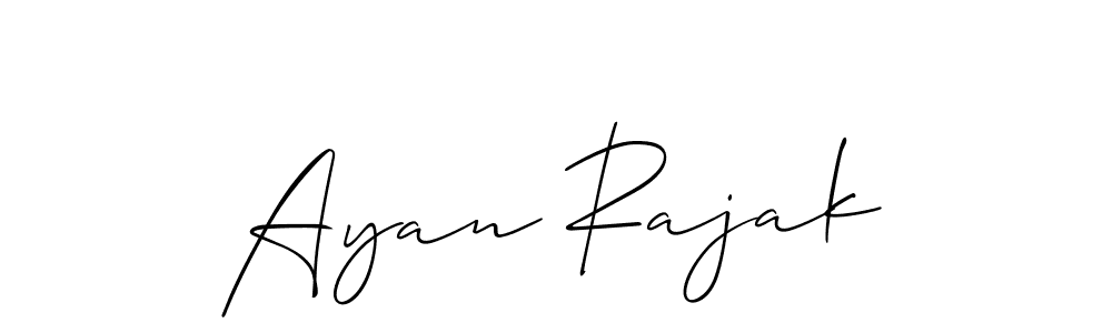 It looks lik you need a new signature style for name Ayan Rajak. Design unique handwritten (Allison_Script) signature with our free signature maker in just a few clicks. Ayan Rajak signature style 2 images and pictures png