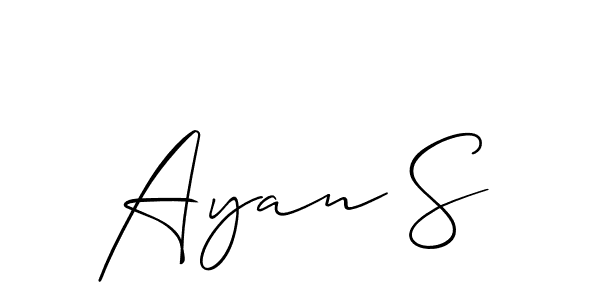 Also we have Ayan S name is the best signature style. Create professional handwritten signature collection using Allison_Script autograph style. Ayan S signature style 2 images and pictures png