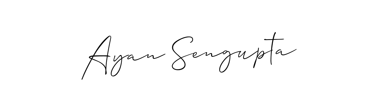 Allison_Script is a professional signature style that is perfect for those who want to add a touch of class to their signature. It is also a great choice for those who want to make their signature more unique. Get Ayan Sengupta name to fancy signature for free. Ayan Sengupta signature style 2 images and pictures png