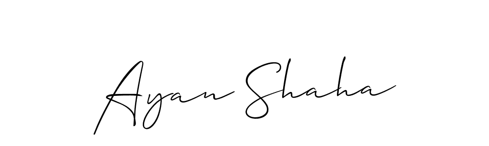 How to make Ayan Shaha name signature. Use Allison_Script style for creating short signs online. This is the latest handwritten sign. Ayan Shaha signature style 2 images and pictures png