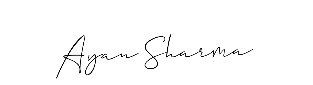 Make a short Ayan Sharma signature style. Manage your documents anywhere anytime using Allison_Script. Create and add eSignatures, submit forms, share and send files easily. Ayan Sharma signature style 2 images and pictures png